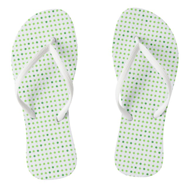 Tongs Sandales à points motif chevron vert citron et ver (Semelle)