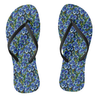 Tongs Sandales à semelle compensée à motif Morning Glory