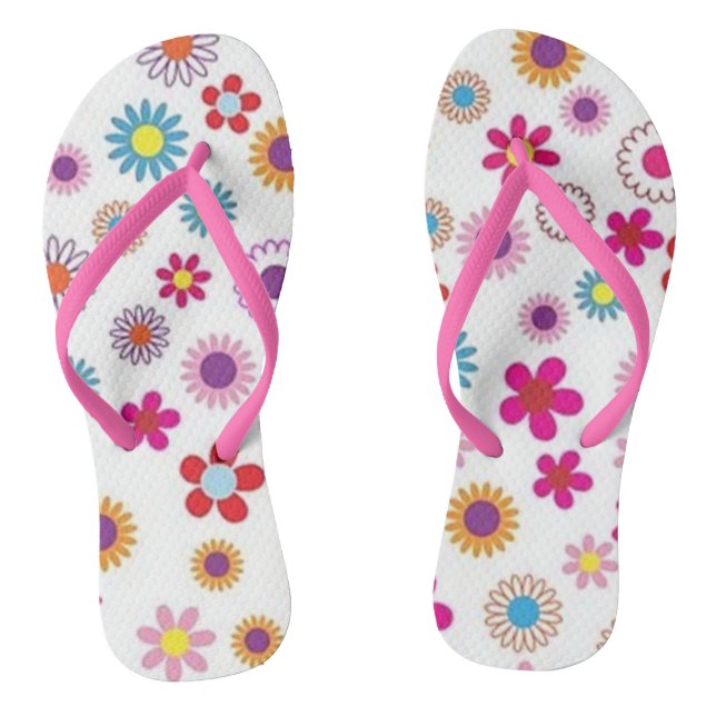 Tongs sandales à semelle compensée pour femmes florales  (Semelle)