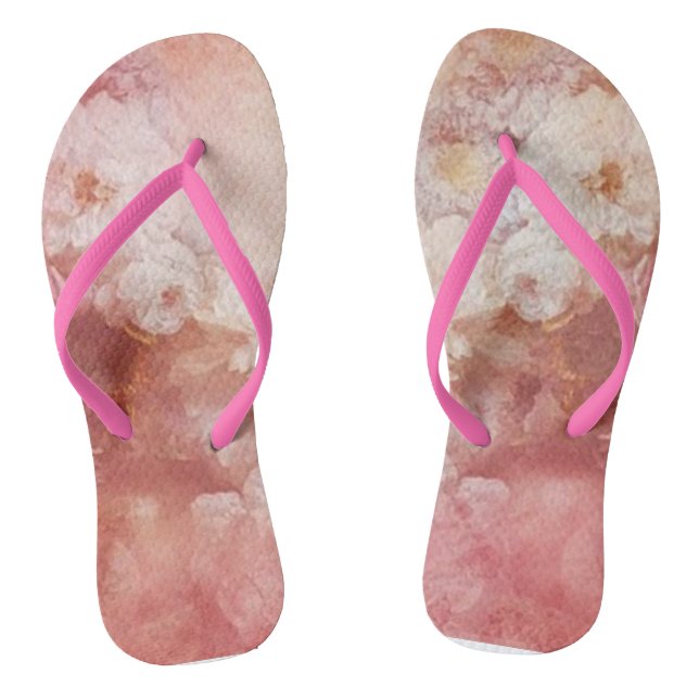Tongs sandales à semelle compensée pour femmes florales  (Semelle)