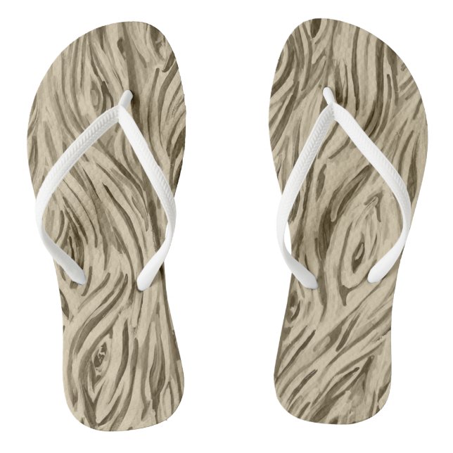 Tongs sandales à semelles compensées en planches de bois (Semelle)