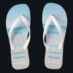 Tongs Sandales de plage de JEUNE MARIÉE de mariage de<br><div class="desc">Sandales de plage de JEUNE MARIÉE de mariage de destination/bascules électroniques avec la date de mariage et la destination personnalisées</div>