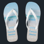 Tongs Sandales de plage de JEUNE MARIÉE de mariage de<br><div class="desc">Sandales de plage de JEUNE MARIÉE de mariage de destination/bascules électroniques avec la date de mariage et la destination personnalisées</div>