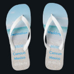 Tongs Sandales de plage de mariage de destination<br><div class="desc">Sandales de plage de mariage de destination/bascules électroniques avec la date de mariage et la destination personnalisées</div>