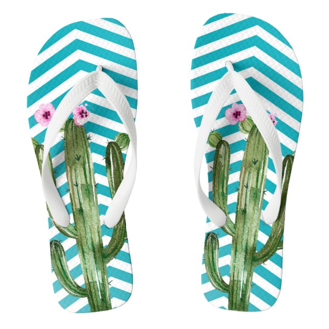 Tongs Sandales Flipflop Personnalisées Boho Cactus S (Semelle)