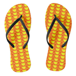Tongs Sandales plates pour femmes Rouge Orange Jaune