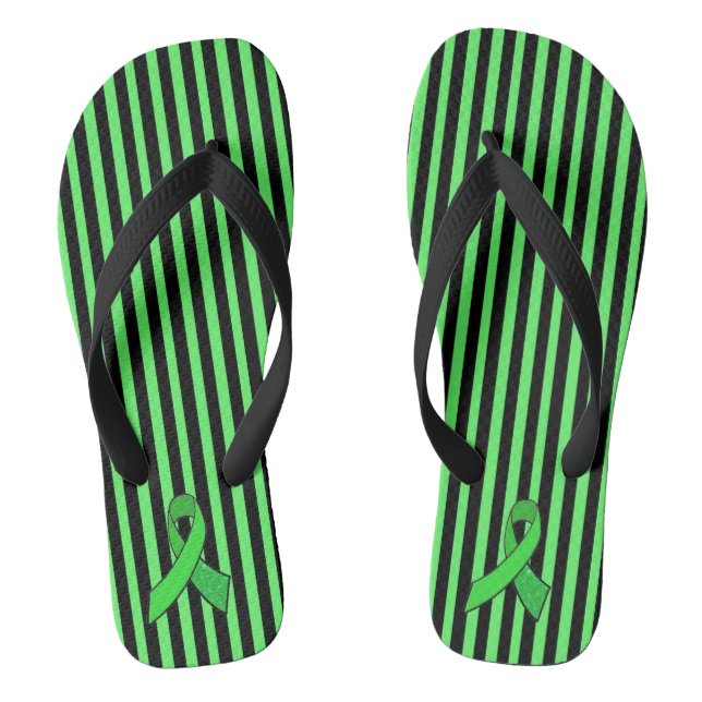 Tongs Sandales rayées Ruban de sensibilisation à la mala (Semelle)