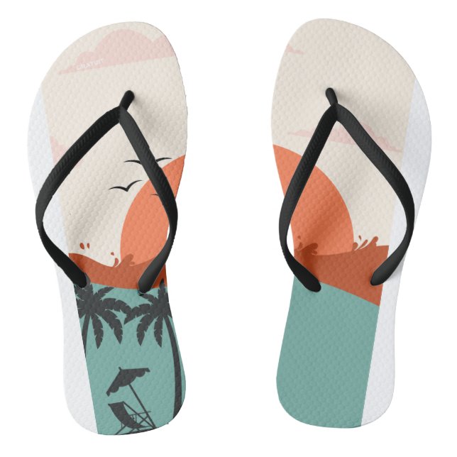 Tongs Sandales vacances d'été tropicales  (Semelle)