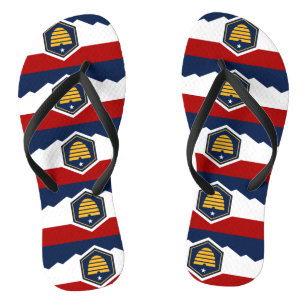 Tongs Sangles adultes slim avec drapeau de l'Utah, États