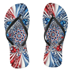 Tongs Sangles fines pour adultes aux couleurs françaises