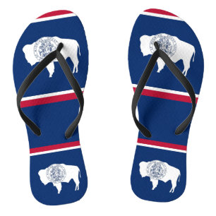Tongs Sangles fines pour adultes avec drapeau du Wyoming
