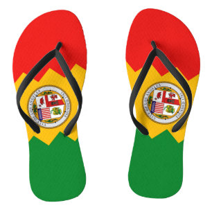 Tongs Sangles fines pour adultes avec le drapeau de Los 