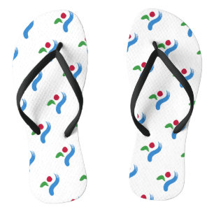 Tongs Sangles fines pour adultes avec le drapeau de Séou