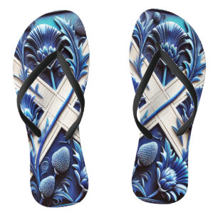 Tongs Sangles fines pour adultes avec motif de chardons 