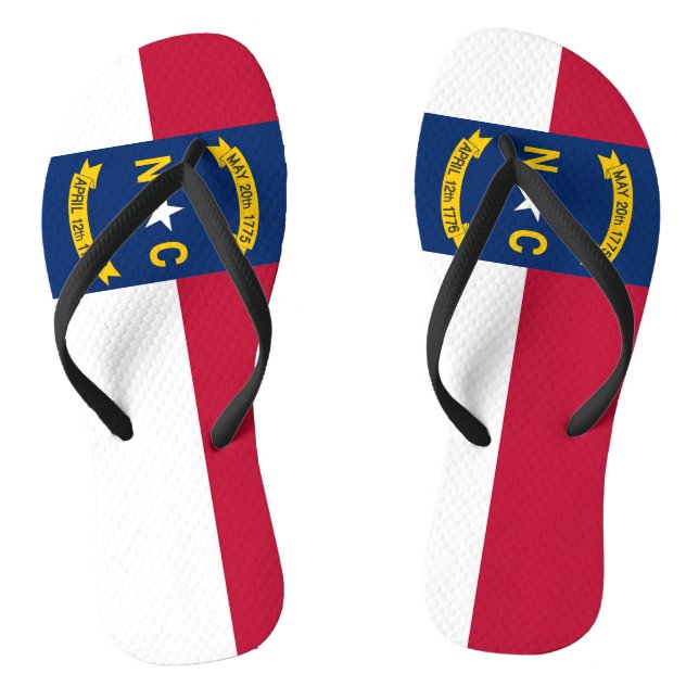 Tongs Sangles minces adultes avec drapeau de Caroline du (Semelle)