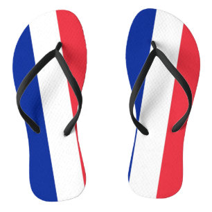 Tongs Sangles minces adultes avec Drapeau de France