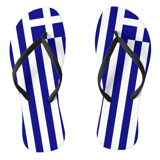 Tongs Sangles minces adultes avec drapeau de la Grèce (Semelle)