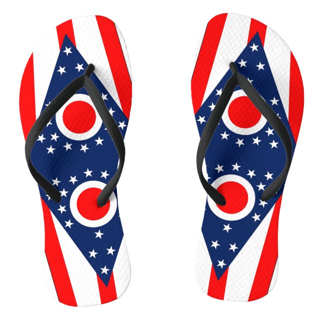 Tongs Sangles minces adultes avec Drapeau de l'Ohio, Éta (Semelle)