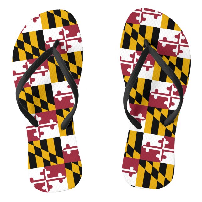 Tongs Sangles minces adultes avec Drapeau du Maryland, É (Semelle)