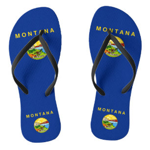 Tongs Sangles minces adultes avec Drapeau du Montana, Ét