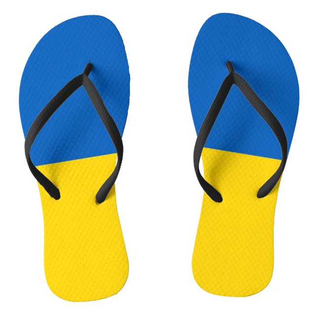 Tongs Sangles minces adultes avec drapeau d'Ukraine (Semelle)