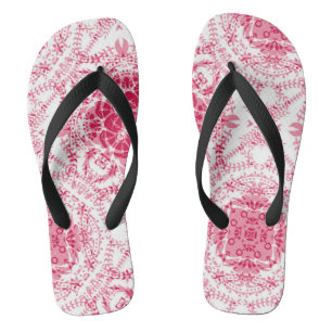 Tongs Seamless retro romantic pink white lace ornamental