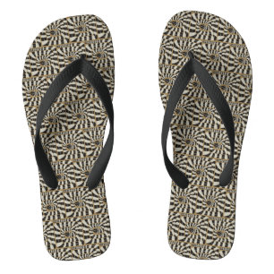 Tongs Serpent Abstrait rayé amusant dans les tons neutre