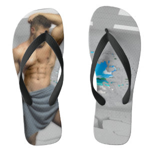 Tongs Serviette homme de SlipperyJoe mur de briques blan