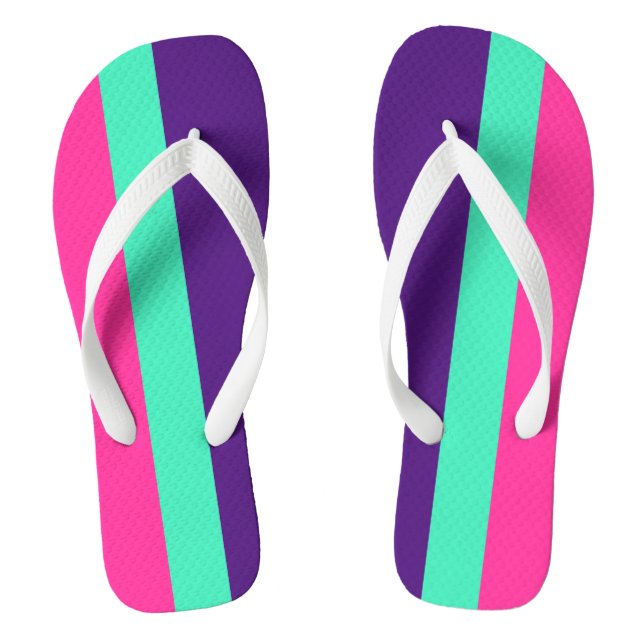 Tongs SEULS LES STRIPES DE COULEUR - menthe, rose (Semelle)