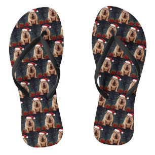 Tongs Shar Pei Chien dans Noël de neige