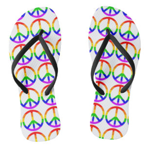 Tongs Signe de paix arc-en-ciel