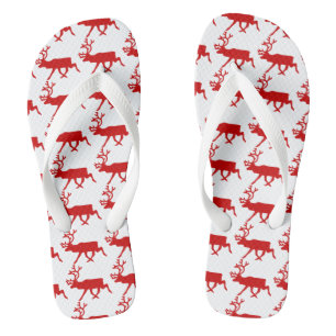 Tongs Silhouette de renne / caribou rouge