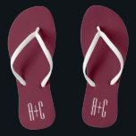 Tongs Simple Couples | White & Burgundy<br><div class="desc">Classy, bold et moderne.</div>
