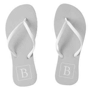 Tongs Simple Light Grey monogram