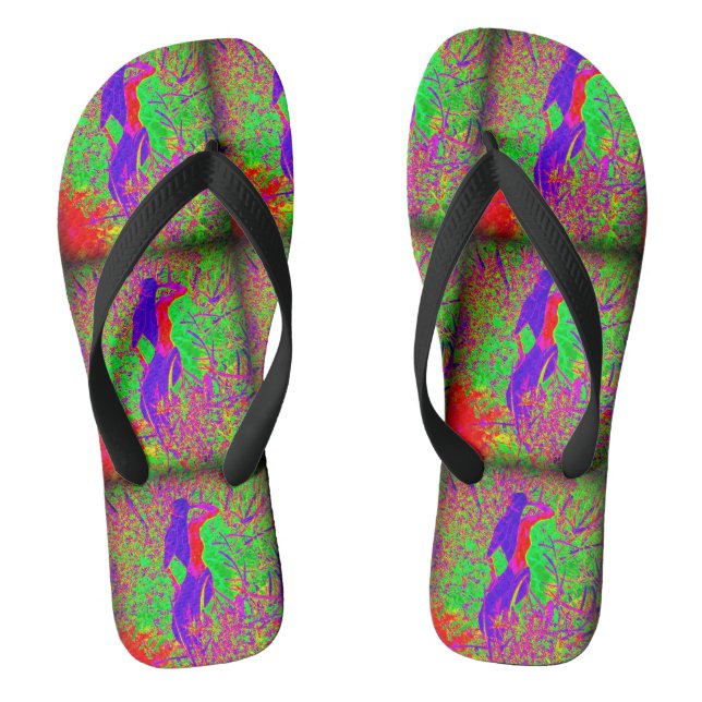 Tongs sirène super hippie aux cheveux bleus (Semelle)