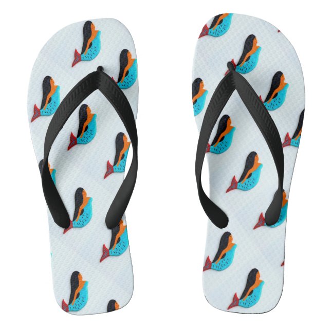 Tongs sirènes de brunette en natation (Semelle)