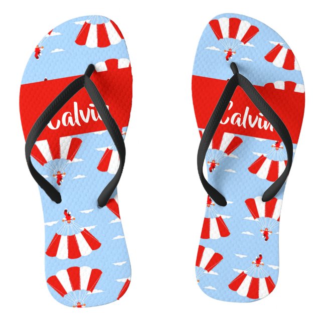 Tongs Skydiver with red and white parachute pattern (Semelle)