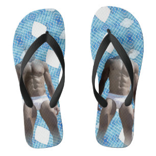 Tongs SlipperyJoe homme musclé abdos en tablette homme b
