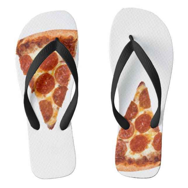 Tongs SlipperyJoe's classique pepperoni pizza tranche fo (Semelle)