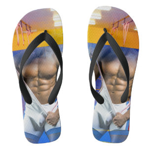 Tongs SlipperyJoe's homme musclé gonflement six-pack sal