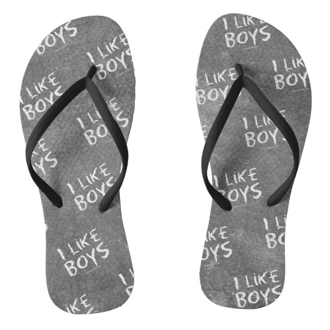 Tongs SlipperyJoe's I Like Boys sale tableau noir (Semelle)