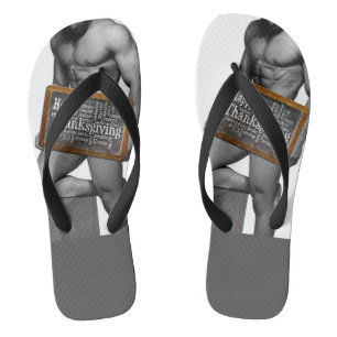 Tongs SlipperyJoe's Thanksgiving man hot six pack abs un