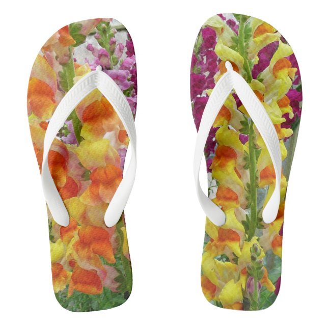Tongs Snapdragons colorés floraux (Semelle)