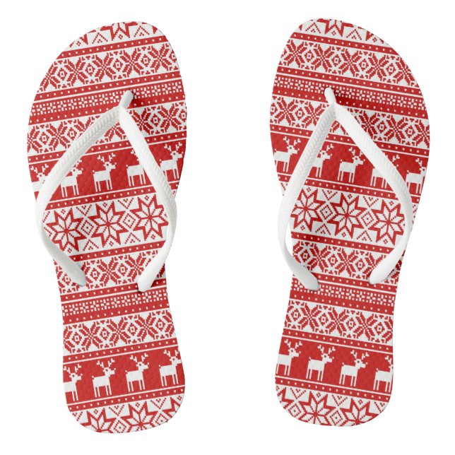 Tongs Snowflake nordique Reindeer Vilain Sweat de Noël (Semelle)