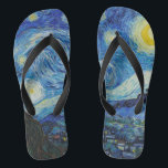 Tongs Soirée Van Gogh Starry. Impressionnisme art vintag<br><div class="desc">Van Gogh "La nuit étoilée" tongs.</div>