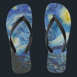 Tongs Soirée Van Gogh Starry. Impressionnisme art vintag<br><div class="desc">Van Gogh "La nuit étoilée" tongs.</div>