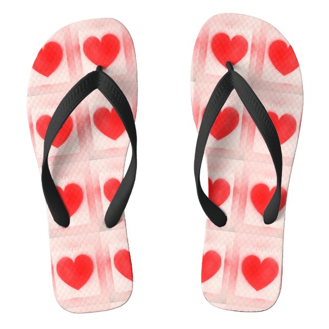 Tongs Sois mon Valentin note de cœur rouge  (Semelle)