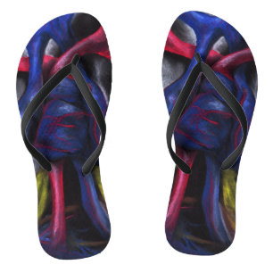 Tongs Sons D'Un Coeur Bleu Anatomique Orgue Humain Art