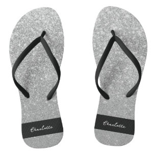 Tongs Sparkle de luxe Silver Nom de la Parties scintilla