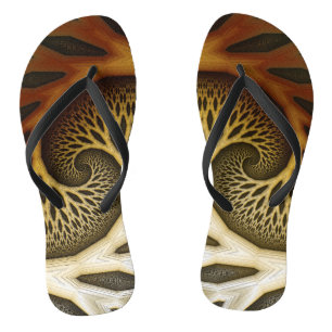 Tongs Spirale artistique moderne fractal art motif